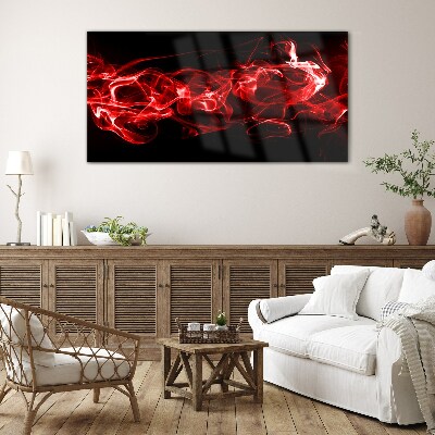 Foto op glas Dansende rode strepen