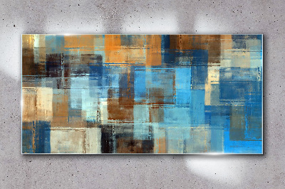 Schilderij op glas Abstract mozaïek van blauwe tinten