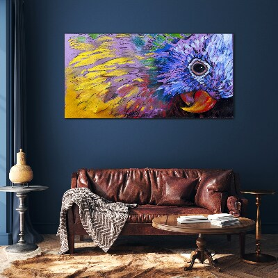 Glas foto Kleurrijk portret van een papegaai