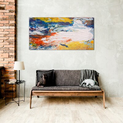 Glas foto Een golf van kleuren in beweging