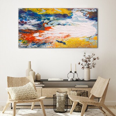 Glas foto Een golf van kleuren in beweging