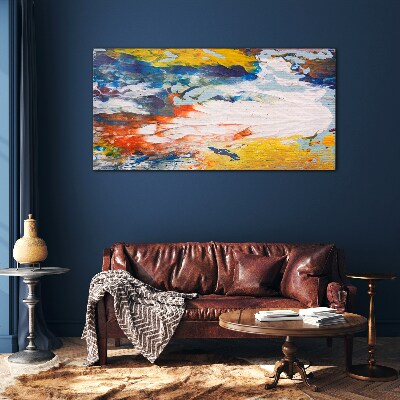 Glas foto Een golf van kleuren in beweging