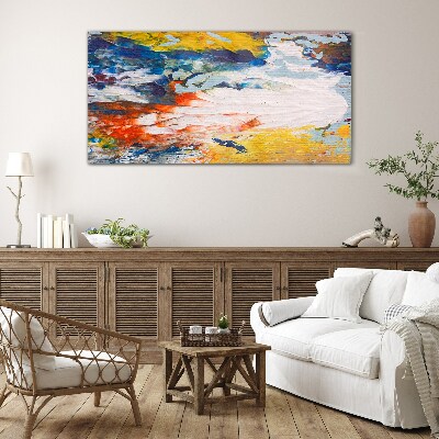 Glas foto Een golf van kleuren in beweging