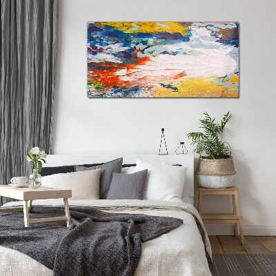 Glas foto Een golf van kleuren in beweging