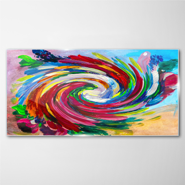 Schilderij op glas Een wervelwind van kleuren
