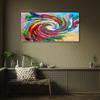 Schilderij op glas Een wervelwind van kleuren