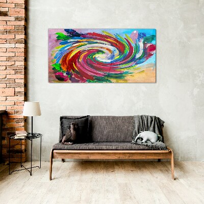 Schilderij op glas Een wervelwind van kleuren