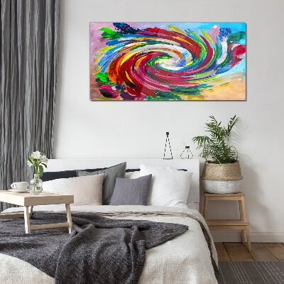 Schilderij op glas Een wervelwind van kleuren