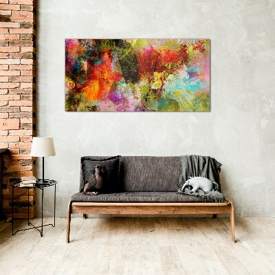 Foto op glas De kleurrijke chaos van abstractie