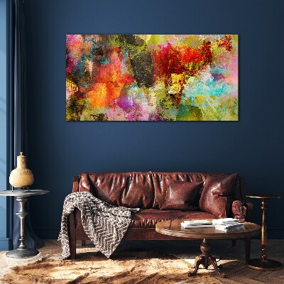 Foto op glas De kleurrijke chaos van abstractie
