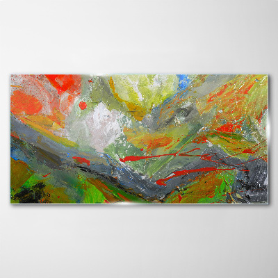 Schilderij op glas Een dynamische explosie van kleuren