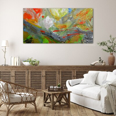 Schilderij op glas Een dynamische explosie van kleuren