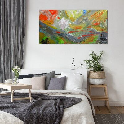 Schilderij op glas Een dynamische explosie van kleuren