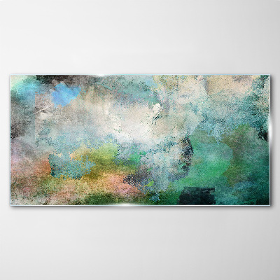 Glas foto Abstracte compositie in tinten groen