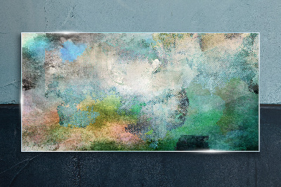 Glas foto Abstracte compositie in tinten groen