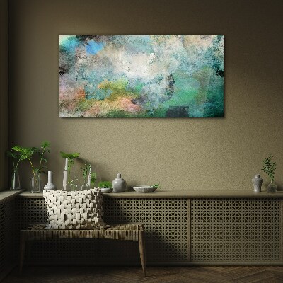 Glas foto Abstracte compositie in tinten groen