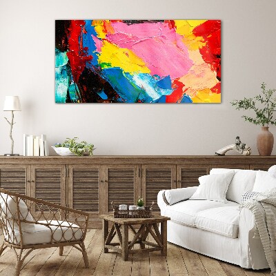 Schilderij op glas Kleurrijke chaos op canvas