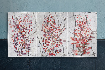 Schilderij op glas Herfstbladeren op een marmeren achtergrond