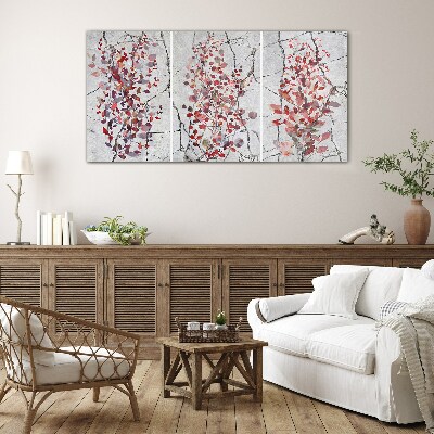 Schilderij op glas Herfstbladeren op een marmeren achtergrond