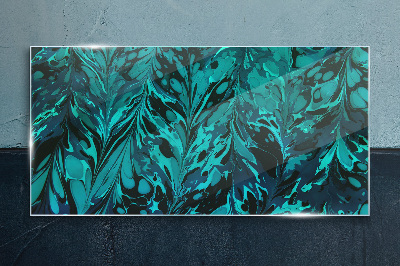 Glas foto Turquoise wervelingen van abstractie