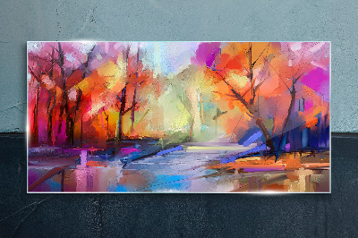 Glas foto Kleurrijk herfstlandschap