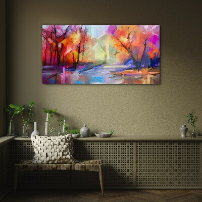 Glas foto Kleurrijk herfstlandschap