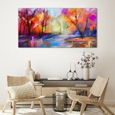 Glas foto Kleurrijk herfstlandschap