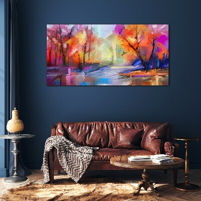 Glas foto Kleurrijk herfstlandschap