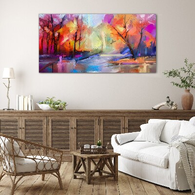 Glas foto Kleurrijk herfstlandschap