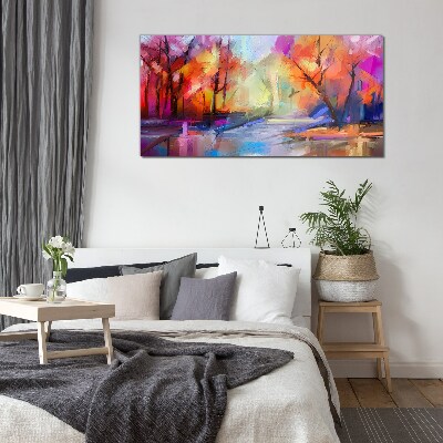 Glas foto Kleurrijk herfstlandschap