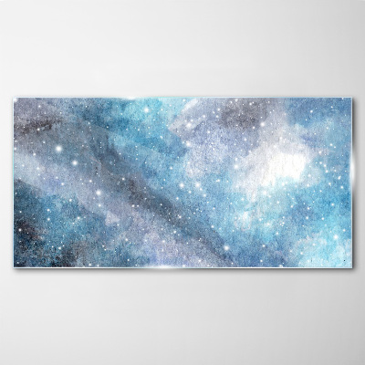 Schilderij op glas Een kosmische nevel in tinten blauw