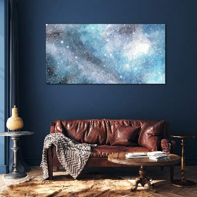 Schilderij op glas Een kosmische nevel in tinten blauw