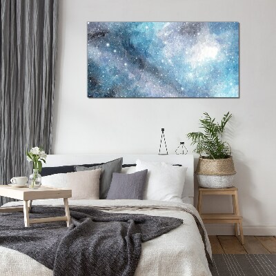 Schilderij op glas Een kosmische nevel in tinten blauw