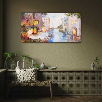 Foto op glas De charmante grachten in de stad