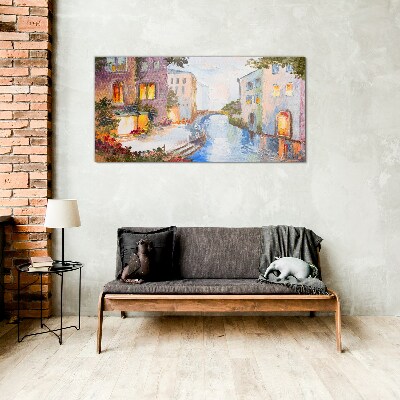 Foto op glas De charmante grachten in de stad