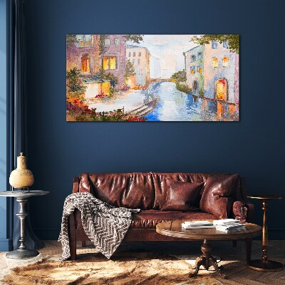 Foto op glas De charmante grachten in de stad