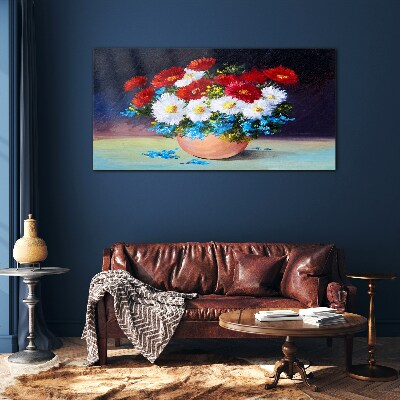 Glas foto Bloemenboeket in een vaas