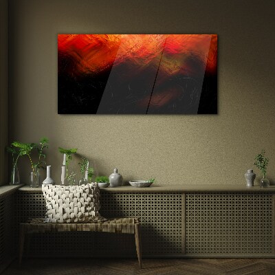 Schilderij op glas Zonsondergang in brand