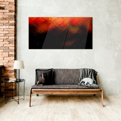 Schilderij op glas Zonsondergang in brand