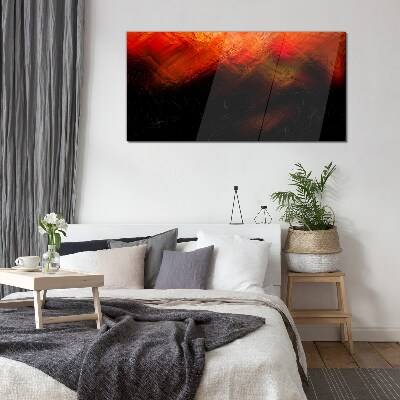 Schilderij op glas Zonsondergang in brand