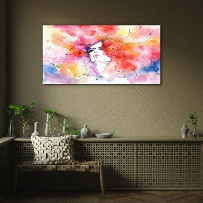 Schilderij op glas Een kleurrijke weerspiegeling van emoties