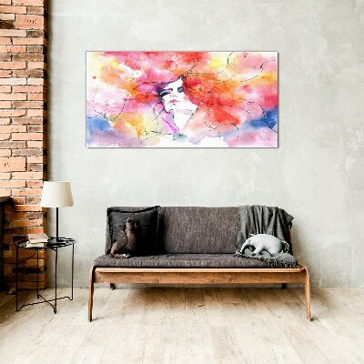 Schilderij op glas Een kleurrijke weerspiegeling van emoties