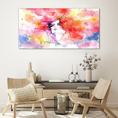 Schilderij op glas Een kleurrijke weerspiegeling van emoties