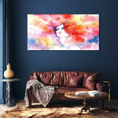 Schilderij op glas Een kleurrijke weerspiegeling van emoties