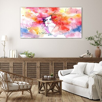 Schilderij op glas Een kleurrijke weerspiegeling van emoties