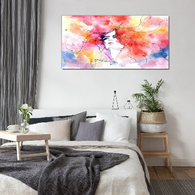 Schilderij op glas Een kleurrijke weerspiegeling van emoties