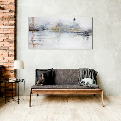 Schilderij op glas Abstract landschap in grijstinten