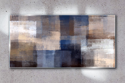 Glas foto Abstract mozaïek in blauwtinten