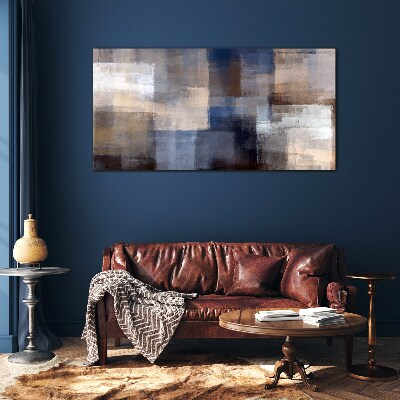 Glas foto Abstract mozaïek in blauwtinten