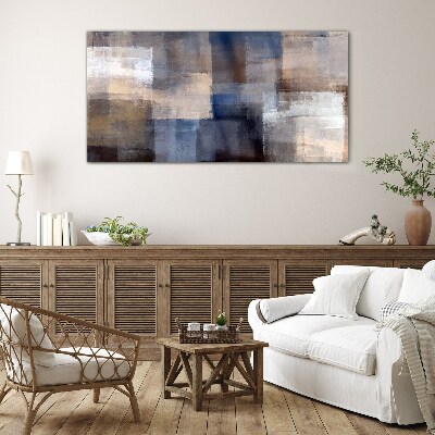 Glas foto Abstract mozaïek in blauwtinten